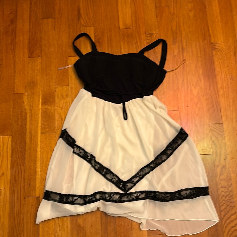 White and black dress
